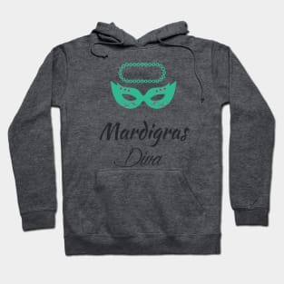 Mardi Gras Diva T-shirt and Apparel Hoodie